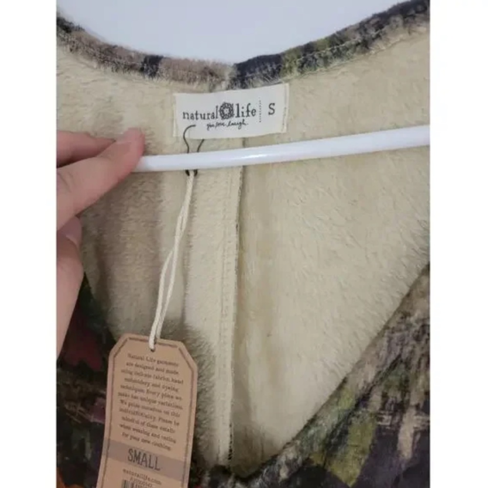Natural Life Fleece Sherpa One Piece Pajama Jumpsuit Wildflower Floral Small - Picture 4 of 4